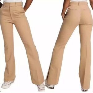 Abercrombie Split Hem Tan Dress Pants Flare